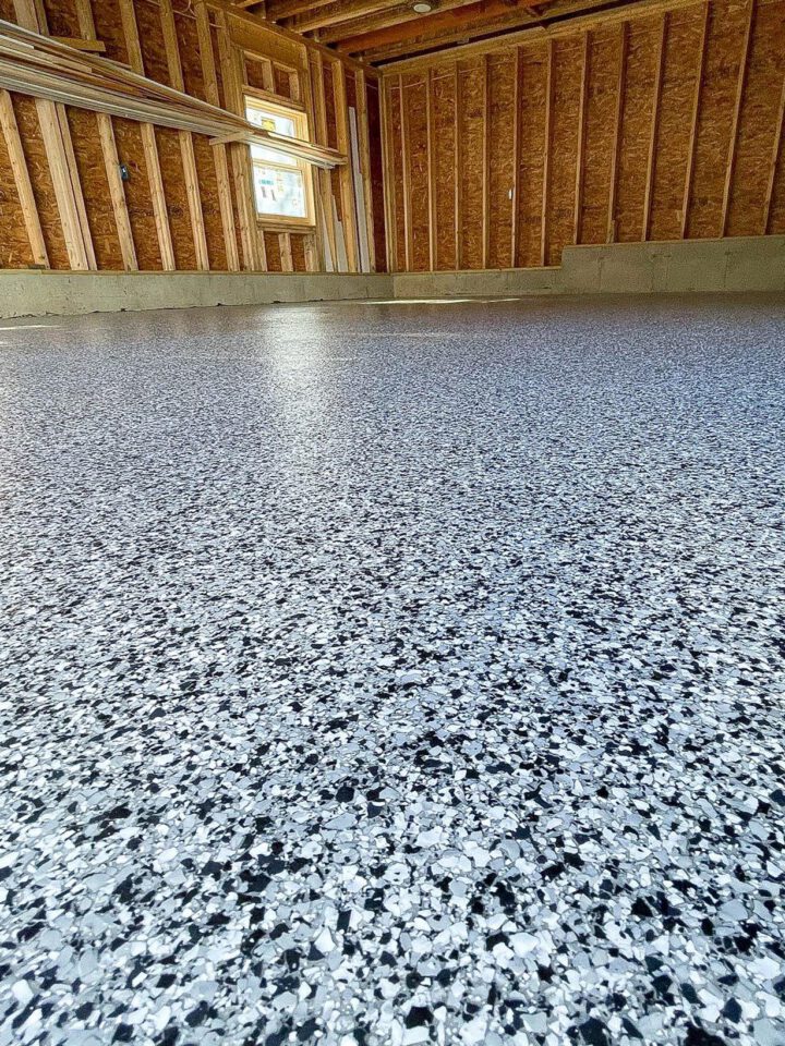 Black and White concrete flooring